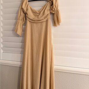 Worth Collective Off Shoulder Long Sleeve Maxi Dress